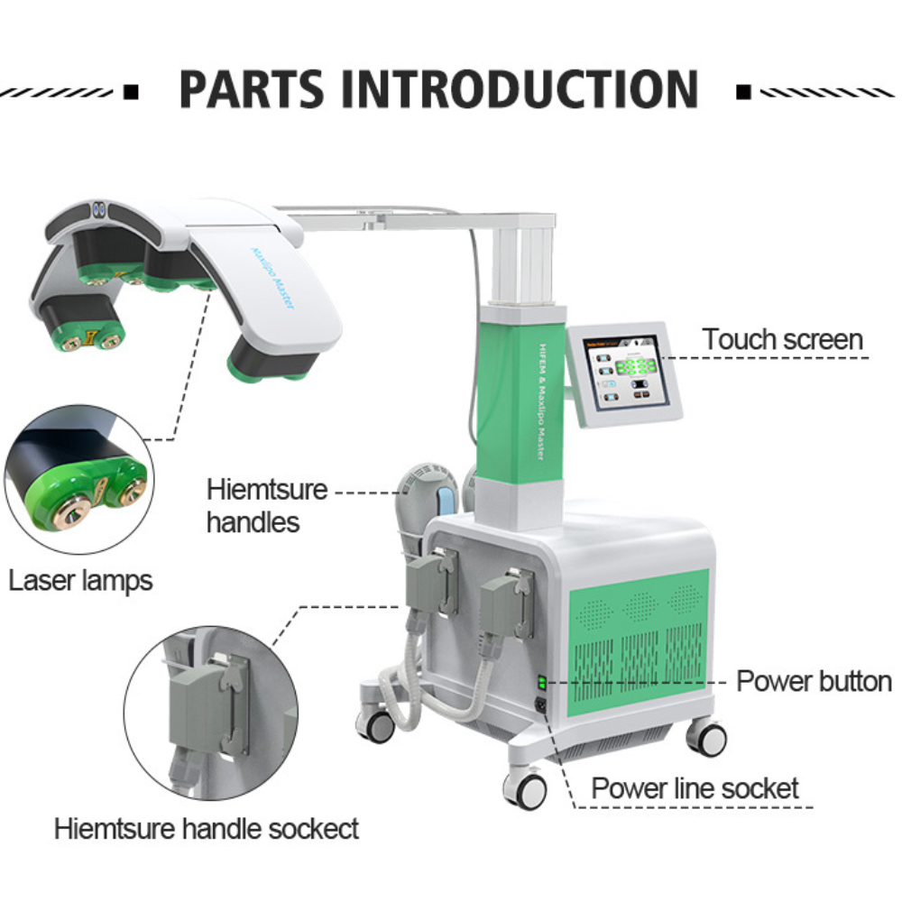 Professional Lipo Laser Slimming Machine With 10D Diode Light And Electromagnetic Muscle Activation Machine