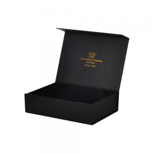 Best Black Stamping Magnetic Gift Paper Box Packaging Clothing Women Bags 30x22x8cm wholesale