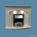 White Marble Fireplace Surround , Marble Tile Fireplace Facing Anti - Scratch