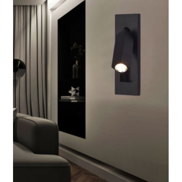 Built-in 3W square LED wall lamp reading lamp hotel bedroom bedside lamp