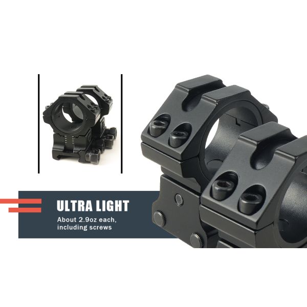 1 Inch Picatinny Rail Mounts For Scopes Adjustable Height Tactical Scope Rings