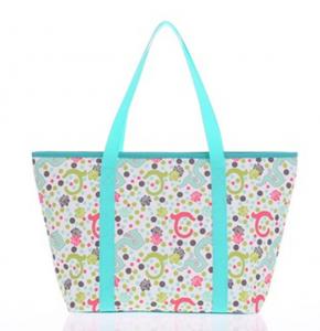 China Custom Printed Tote Bags Reusable Polyester Handbag for Womens on sale