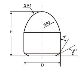 Parabolic Cemented Carbide Button Bits OD 12.35mm For Rock Drilling