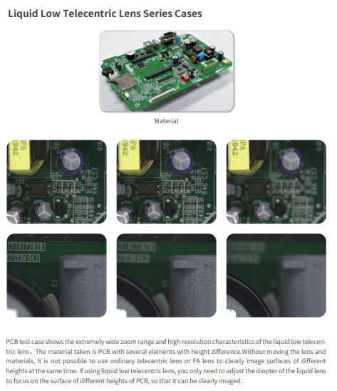 Linkhou Liquid Low Telecentric Lens Series C Mount For Machine Vision Sorting And Recognition