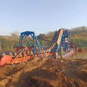China Gold Mining Chain Bucket Dredger Customized With On Site Assembly Structure And Diesel Engine on sale