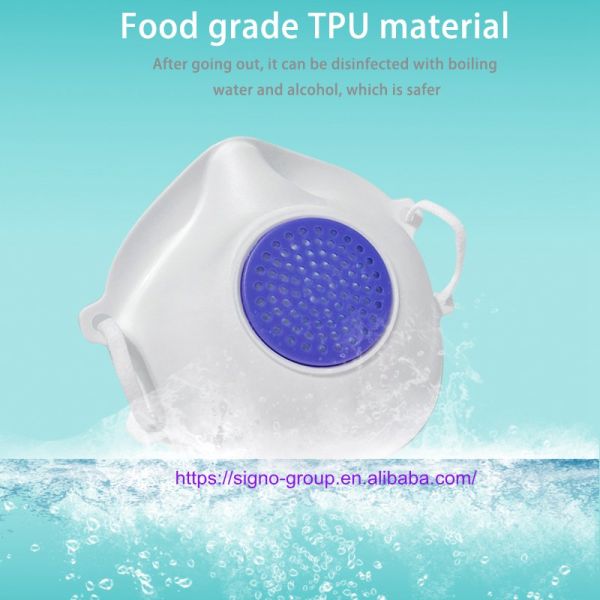 Public Place 3D Disposable Protective Face Mask With Breather Replaceable Filter