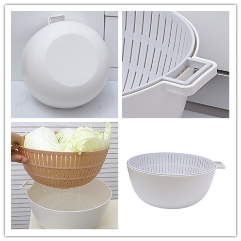 Drain Bowl Plastic Kitchen Sink Strainer Basket With Handle Base