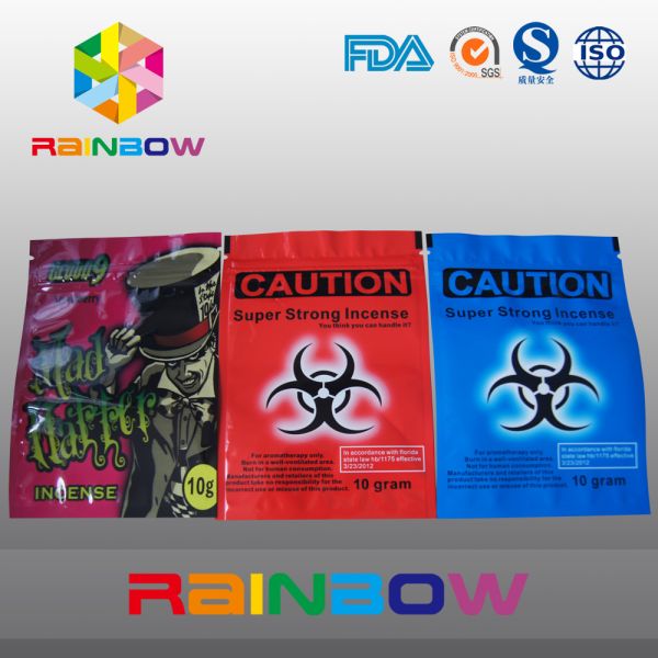 Custom Logo Caution Herbal Incense k Bags 10g 4g Chemical Voodoo Spice Smoke Bag