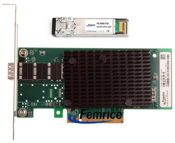 Cheap 10Gbps Single Port Gigabit Ethernet PCIe x8 Server NICs Intel 82599 Chipset Server Card With 10G Single-mode Module for sale