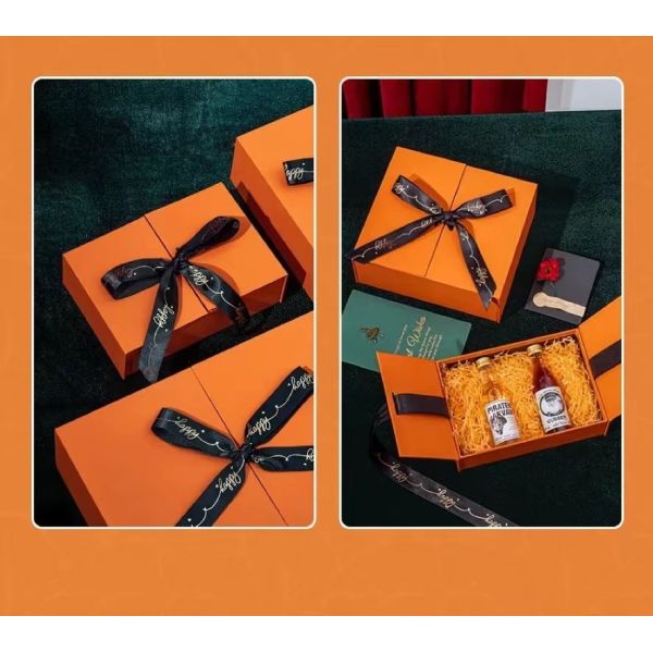 ISO9001 Folding Double Door Gift Box 1200-1400gsm Wedding Cardboard Box