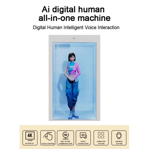 86 inch 3D Holographic display box LCD Transparent Cabinet AI Digital Human all-in-one machine