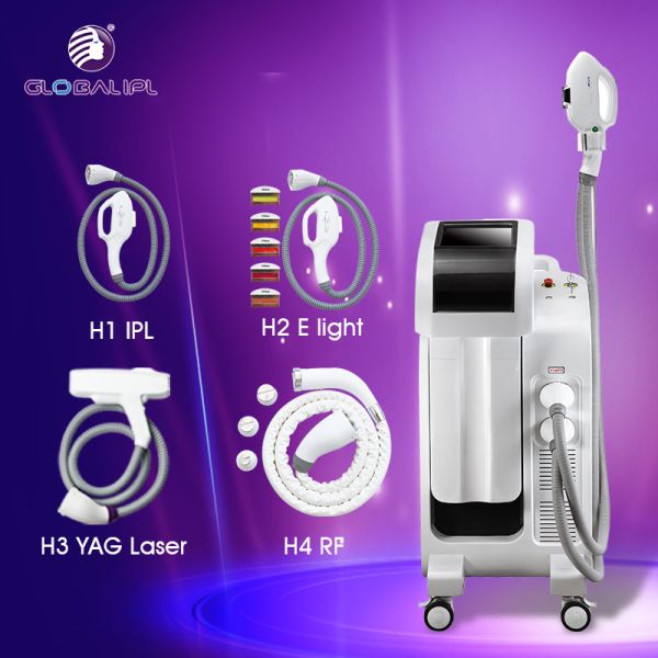 4 In 1 E Light IPL RF Beauty Equipment Permanent No Pain Tattoo Removal / Acne Removal