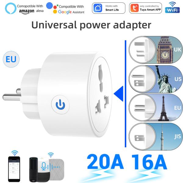 Tuya Wifi Smart Socket Remote Voice Control Plug With Scheduling And Automation
