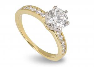 Best 11pcs White Gold 0.1 Carat Diamond Ring , 3.21g 14k solid gold ring womens RD3.0MM wholesale