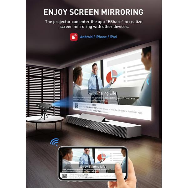 480P BT 4.2 Smart DLP Projector For Home Theater Android 9.0