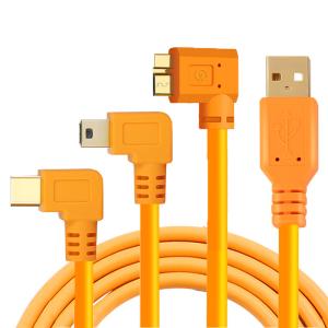 China Micro B Type C 8pin 90 Degree Cable For Camera To Computer Data Transfer on sale