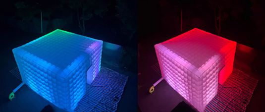 5m Inflatable Square Tent With Inner LED Lights For Outdoor Exhibitions Photo Booths