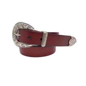 Best 28mm Vintage Women's Fashion Leather Belts In Red Color Logo Custom wholesale