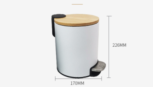 Commercial Foot Operated Waste Bins Stainless Teel Bamboo Lid Trash Garbage Can Pedal Bin