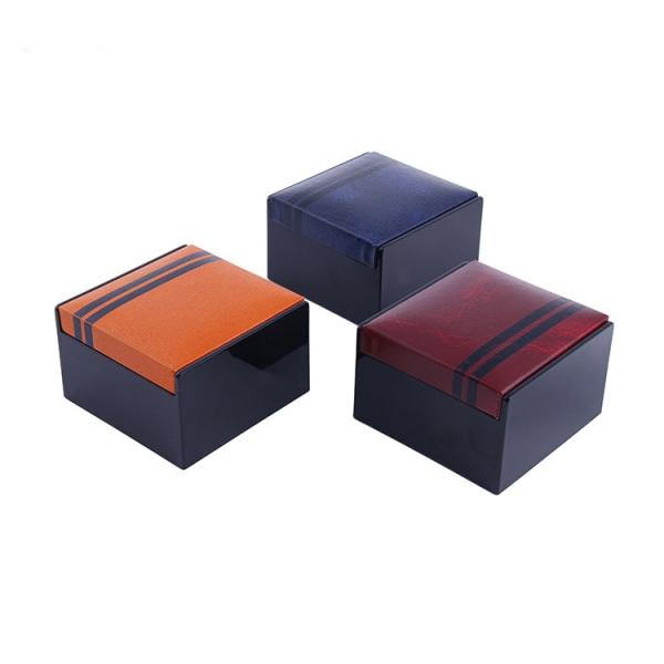 Square PU Leather Personalized Cufflink Box SGS / FSC Certification
