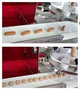 Cheap filled ball machine , ,encrusting machine，round strip machine , date bar making machine,cheese ball machine ,riceball for sale