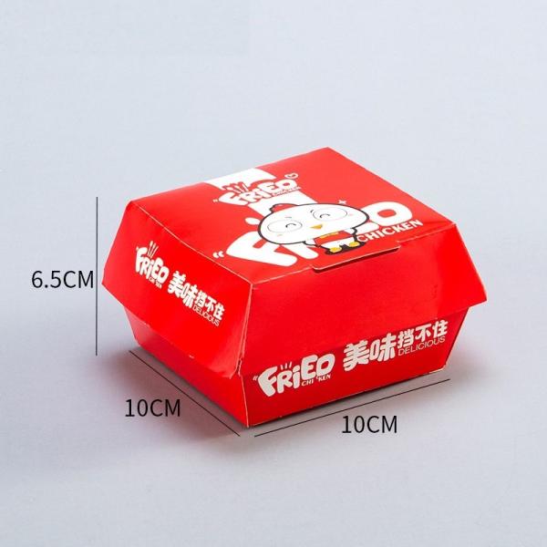 Custom Fast Food Fried Chicken Packaging Boxes For Small Sandwich Hamburger