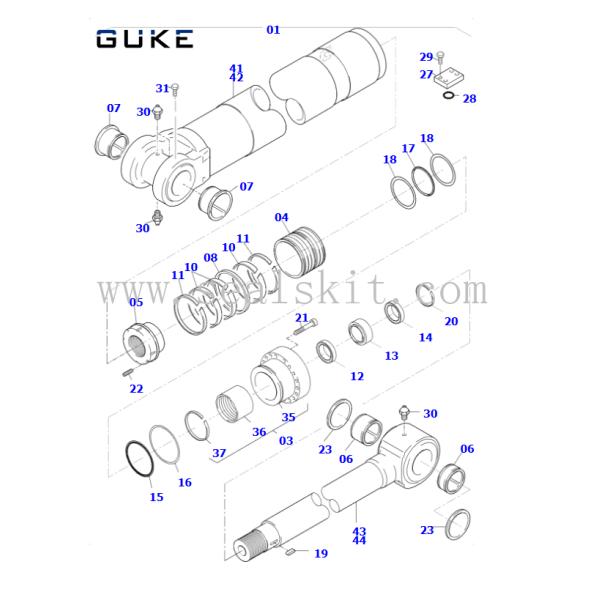 Excavator Mining PC4000-6E Bucket Cylinder Seal Kit 79863573 79863673
