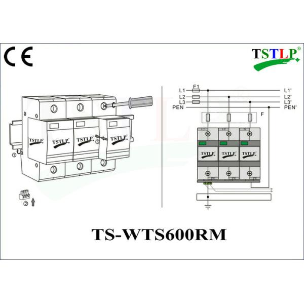 20ka - 40kA Din Rail Surge Suppressor Wind Turbine 600v / 750v / 1000v