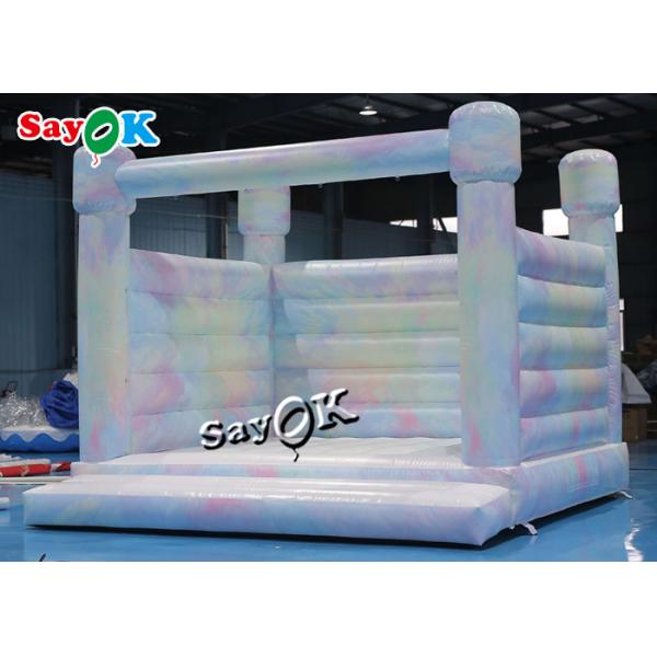 White PVC Wedding Party Moon Bounce Castle 4.3m 14ft Inflatable With Printing