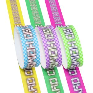 DuPont Tyvek Paper Event Wristbands Waterproof Tear Resistant Secure