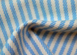 Best Yarn Dyed Cotton Fabric / Blue And White Striped Fabric Custom Made Color wholesale