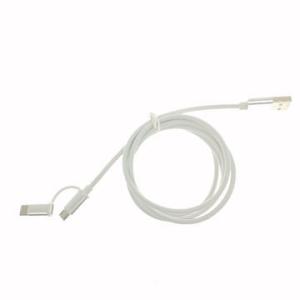 China White TPE Micro USB to Type C 2 in 1 USB Data Cable USB Charging Cable For Computer, Mobile Phone, Tablet, Power Bank on sale
