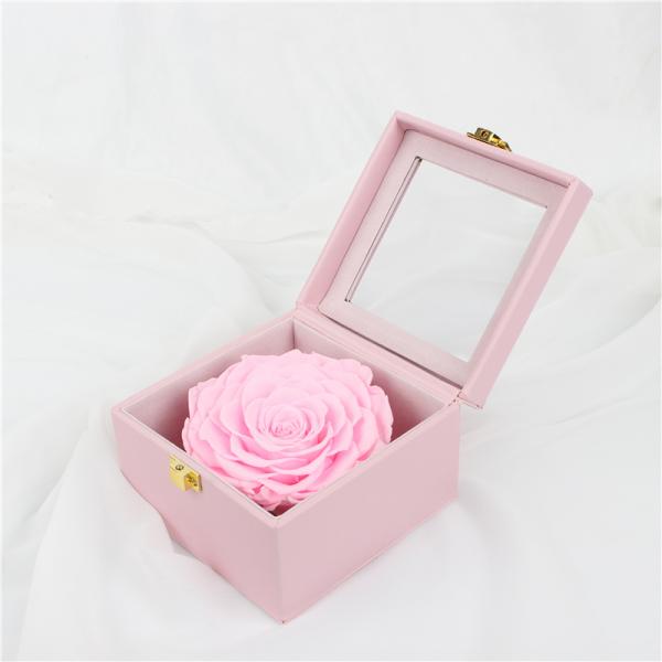 Dark Purple 7-8CM Preserved Rose Gift Box With No Harmful Substances