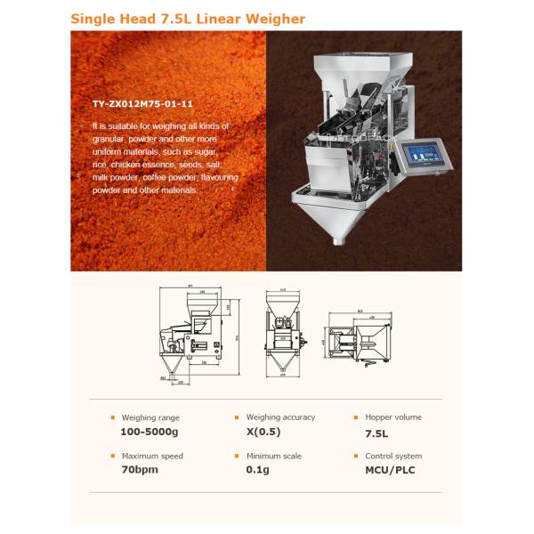 IP65 Single Head Weigher Packing Machine For Melon Seeds Chrysanthemum Tea