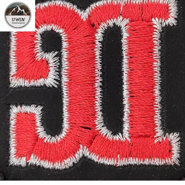 Letter Beads Iron On Embroidered Patches Merrowed Border Customized Size