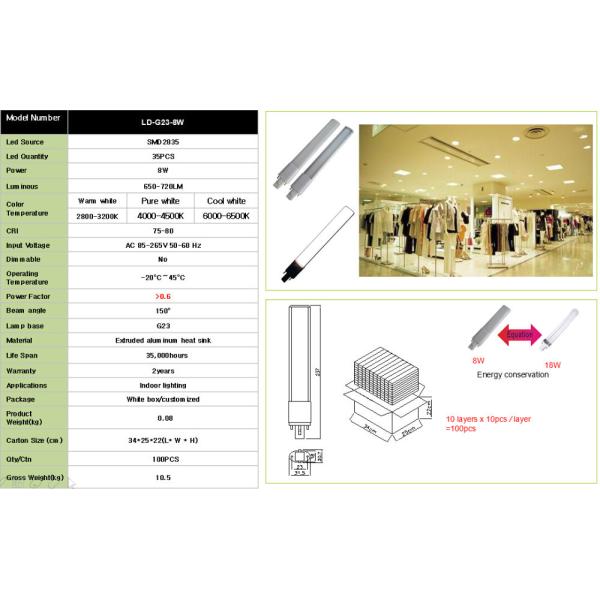 G23 led lamp Ultra-thin 4W 6w 8W G23 led PL light brightness G23 led bulb 8w replace CFL light FREE SHIPPING