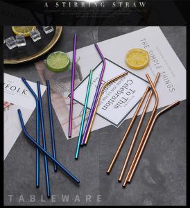 Personalized Reusable Stainless Steel Straws Engraved Gold Silver Green