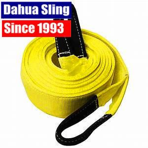 Cheap 90mm Width Polyester 8T Recovery Tow Straps Towing Rope With Reinforced Loops for sale