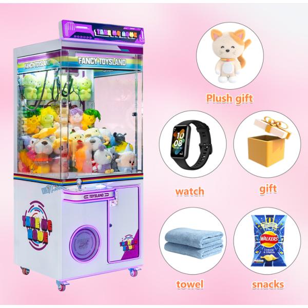 Pink Love Gift Coin Operated Claw Machine Fully Transparent 90W