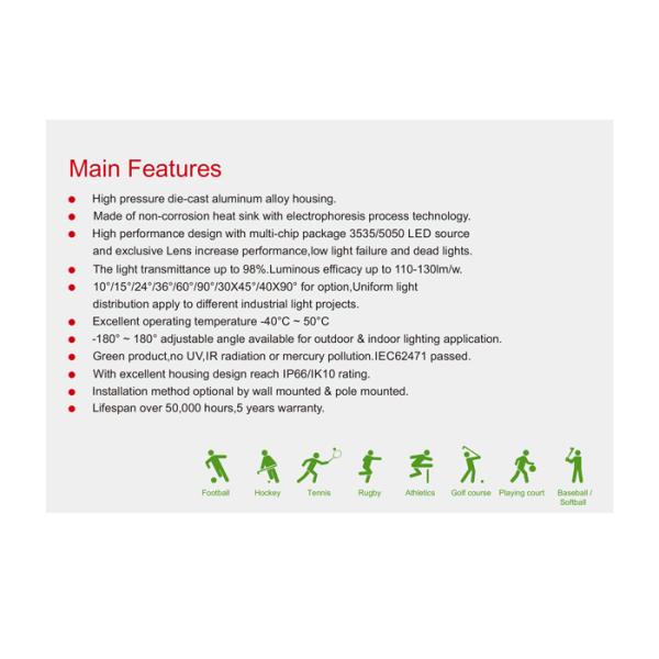 High Lumen Led Stadium Flood Light For CCTV Camera