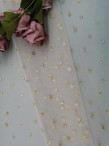 Best Metallic Star Shape Tulle Mesh Fabric Women Dress Foil Printing Coating wholesale