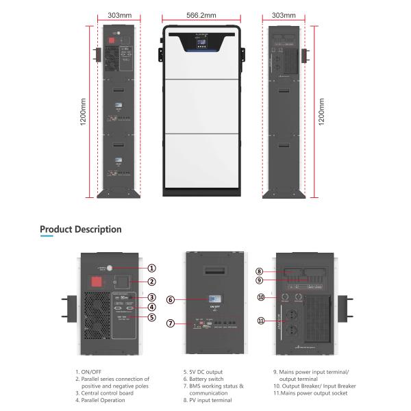 Stackable All In One Energy Storage System 6KWh 10kWh ESS MPPT Solar Controller