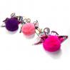Soft Purple Fur Ball Keychain , 3.9inch Purple Puff Ball Keychain for sale
