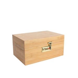Bamboo Stash Box Bundle with  Rolling Tray Storage Set and Lock, Locking Stash Box and Full Set of Tools