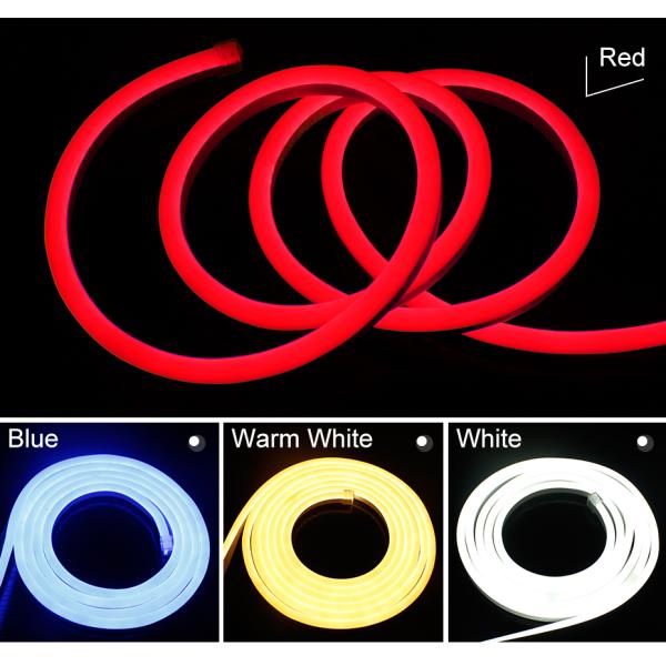 10 Mm X 20mm Soft Neon Rope Light Flex Tube AC220V-240V With EU Plug