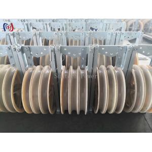 60KN Aluminum Nylon Sheaves Pulleys Three Sheave Transmission Stringing Blocks
