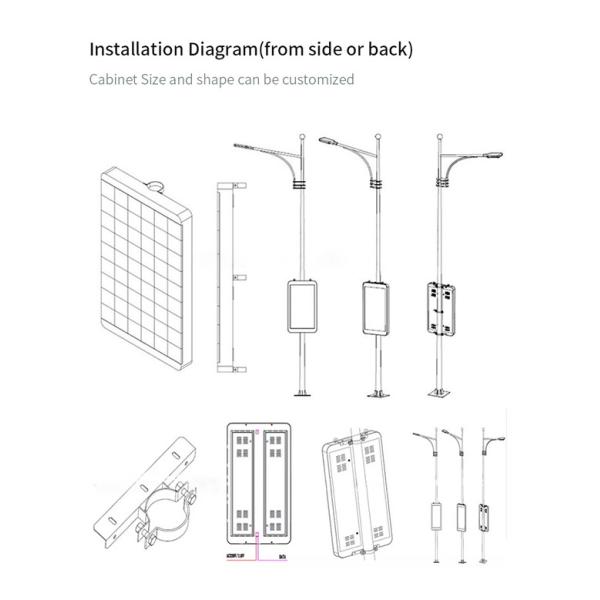 Waterproof IP65 Street Light Pole LED Display For Advertising