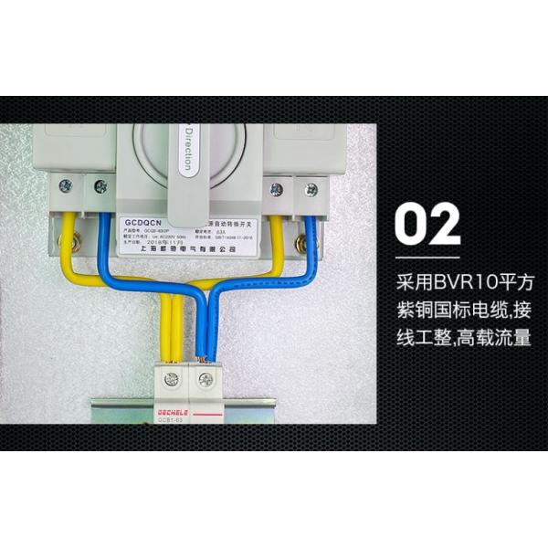 Compact Single Phase Automatic Transfer Switch ATS Box Waterproof Wall - Mount 2 Pole 63A 400V