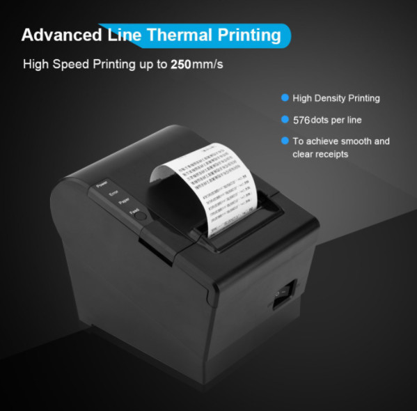 RS232 High Speed Laser Printer 80mm Desktop Label Printing Machine