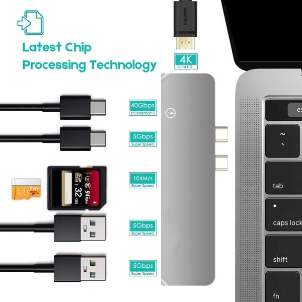 Cheap USB C to  Cable Smart Hub / Adapter with USB C Port for MacBook and Pro,7 in 1 Combo with USB3.0,100W PD charger for sale